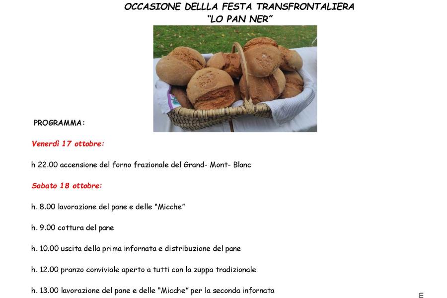 10ª FESTA TRANSFRONTALIERA LO PAN NER – I PANI DELLE ALPI