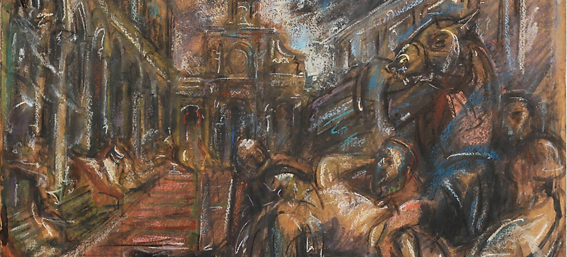 Interpretazione dal trasporto di S. Marco dal Tintoretto, 1936  Emilio Vedova. Questa è pittura